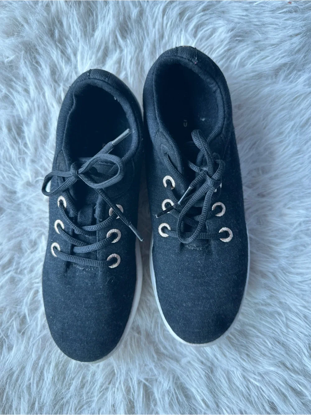 Merinos Australian handmade Black Wool Lace-Up Sneakers with Metal Eyelets 8